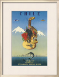 Chile by SAS, Scandinavian Airline System, c.1951 Framed Giclee Print by De Ambrogio 