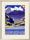 Swiss Alps Lucerne Travel Poster Framed Giclee Print