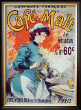 Cafe Malt Framed Giclee Print by Lucien Lefevre