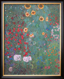 Farm Garden with Sunflowers Poster by Gustav Klimt