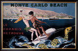 Monte Carlo Beach Framed Giclee Print