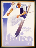 Winter Sports in Italy Framed Giclee Print by Lenhart 