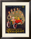 Quadreilette Peugeot Framed Giclee Print by Mich (Michel Liebeaux) 