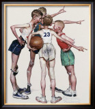 Four Sporting Boys, Oh Yeah Framed Giclee Print by Norman Rockwell