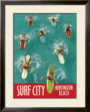 Surf City, Huntington Beach Framed Giclee Print
