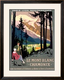 Mont Blanc, Chamonix Framed Giclee Print by Roger Broders