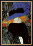 Lady with Hat and Feather Boa Poster by Gustav Klimt