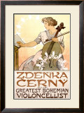 Zdenka Cerny Cello Concert Framed Giclee Print by Alphonse Mucha