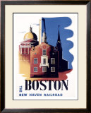 Boston, Massachusetts, New Haven Railroad Framed Giclee Print by Ben Nason