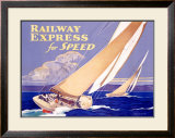 Railway Express for Speed Framed Giclee Print