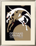 Meehans Leaping Hound Dog Circus Framed Giclee Print by Alfonso Iannelli