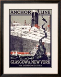 Anchor Line, Glasgow to New York Framed Giclee Print by Kenneth Shoesmith