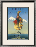 Chile by SAS, Scandinavian Airline System, c.1951 Framed Giclee Print by De Ambrogio 