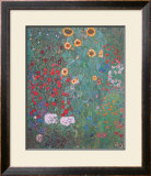 Farm Garden with Sunflowers Print by Gustav Klimt