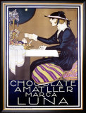 Chocolate Amatller, Luna Framed Giclee Print by Rafael de Penagos
