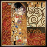 Deco Collage Detail (from The Kiss) Prints by Gustav Klimt