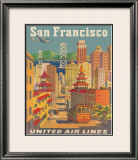 United Airlines: San Francisco, c.1950 Framed Giclee Print by Stan Galli