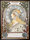 Zodiac le Plume Framed Giclee Print by Alphonse Mucha