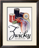 Zwicky Embroidery Spool Thread Poster Framed Giclee Print