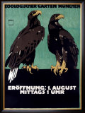 Zoo Framed Giclee Print by Ludwig Hohlwein