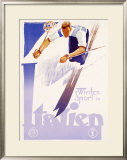 Winter Sports in Italy Framed Giclee Print by Lenhart 