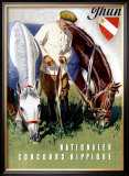 Thun, Nationaler Concours Hippique Framed Giclee Print by Iwan E. Hugentobler