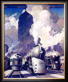 New York, Central Railroad Framed Giclee Print by Leslie Ragan