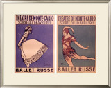 Theatre de Monte Carlo, Ballet Russe Framed Giclee Print by Jean Cocteau