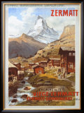 Swiss Alps, Zermatt Matterhorn Framed Giclee Print by Anton Reckziegel