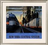 New York Central System, Along the Water Level Route Framed Giclee Print by Leslie Ragan