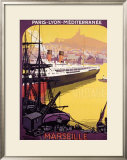 Marseille, Metropole Industrielle Framed Giclee Print by Roger Broders