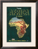 Africa by Clipper, c.1949 Framed Giclee Print