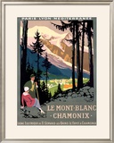 Mont Blanc, Chamonix Framed Giclee Print by Roger Broders