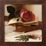 Rose sur Livres I Posters by Celine Sachs-jeantet
