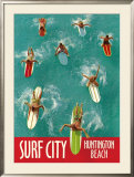 Surf City, Huntington Beach Framed Giclee Print