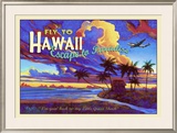 Fly to Hawaii Clipper Airline Framed Giclee Print by Rick Sharp