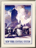 New York, Central Train System Framed Giclee Print