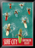 Surf City, Huntington Beach Framed Giclee Print