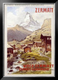 Swiss Alps, Zermatt Matterhorn Framed Giclee Print by Anton Reckziegel