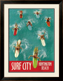 Surf City, Huntington Beach Framed Giclee Print