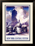 New York, Central Train System Framed Giclee Print