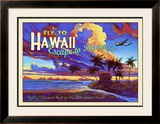 Fly to Hawaii Clipper Airline Framed Giclee Print by Rick Sharp