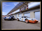1964 Shelby Daytona Coupe & 1969 Ford GT-40 Framed Giclee Print by David Newhardt