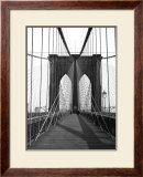 New York, Brooklyn Bridge Cable Framed Giclee Print