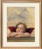 Detail of the Sistine Madonna, c.1514 Prints by Raphael 