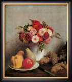 Still Life with Flowers and Fruits Prints by Henri Fantin-Latour