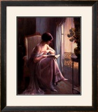 Young Woman Reading by a Window Prints by Delphin Enjolras