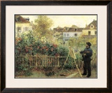 Monet Painting in His Garden at Argenteuil Art by Pierre-Auguste Renoir