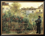 Monet Painting in His Garden at Argenteuil Prints by Pierre-Auguste Renoir