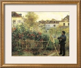 Monet Painting in His Garden at Argenteuil Prints by Pierre-Auguste Renoir